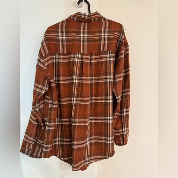 Boyfriend Fit Burnt Orange Flannel - Picture 3 of 3